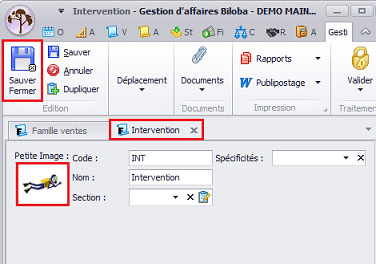 Familles de vente, logiciel de gestion par affaire Biloba, ERP Biloba