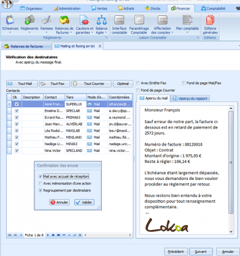 Zoom fonction sur le publi-mailing dans Biloba