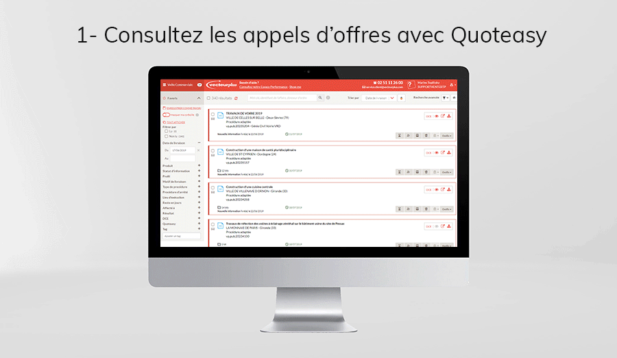 Interface entre Quoteasy et Biloba pour chiffrer les appels d'offre